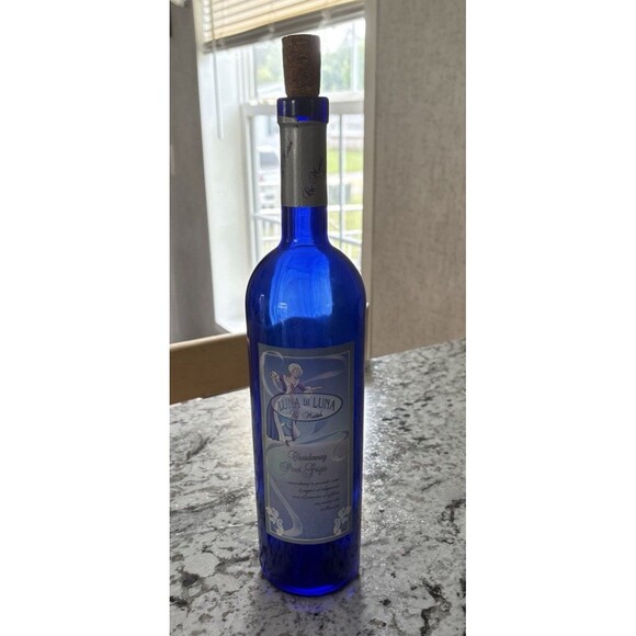 Luna Di Luna 1996 Large Cobalt Blue Chardonnay Bottle Only w/Cork Pinot Grigio - Picture 1 of 11